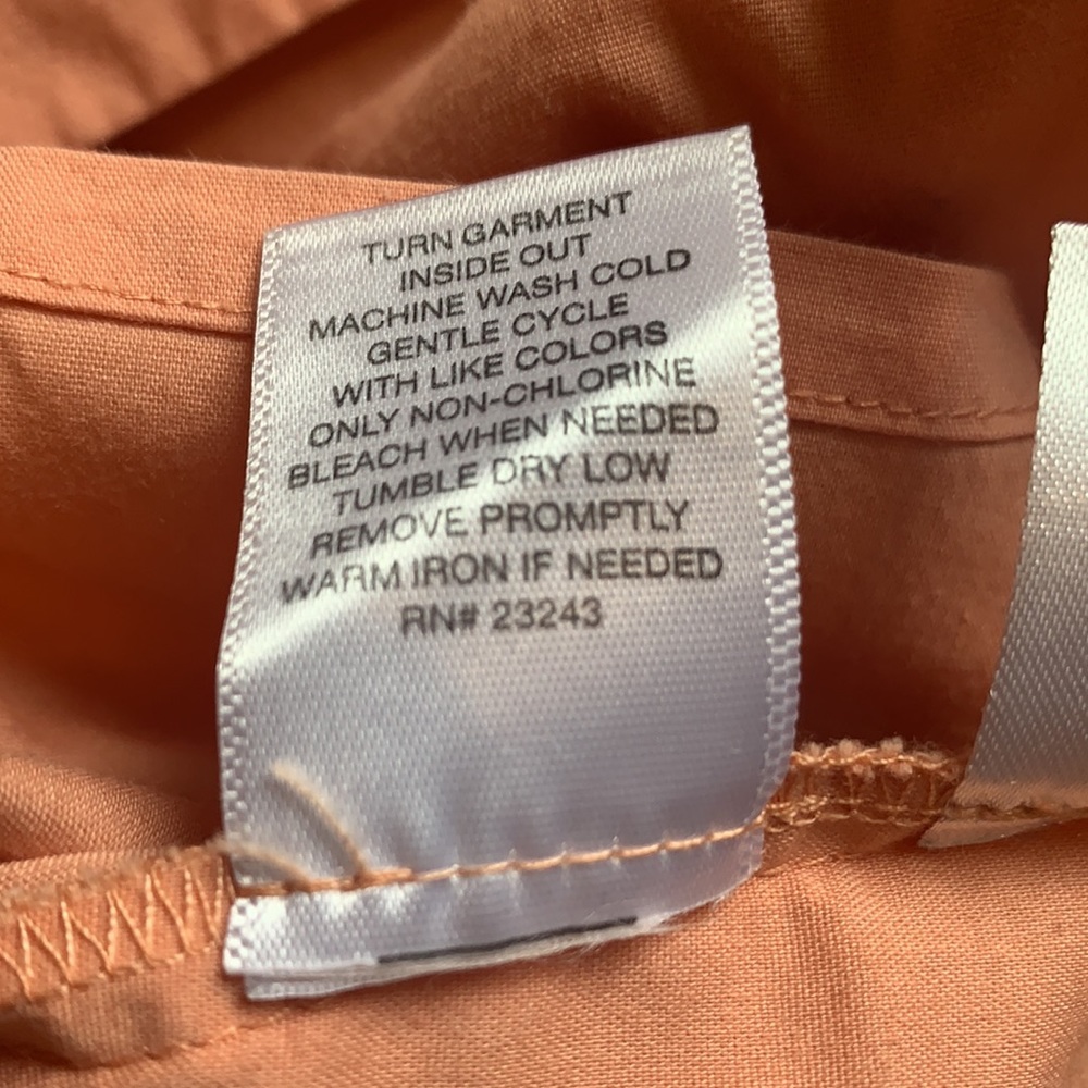 NY&Co Light Orange Short Sleeve Button Down Shirt *2 for $5* - Picture 8 of 8